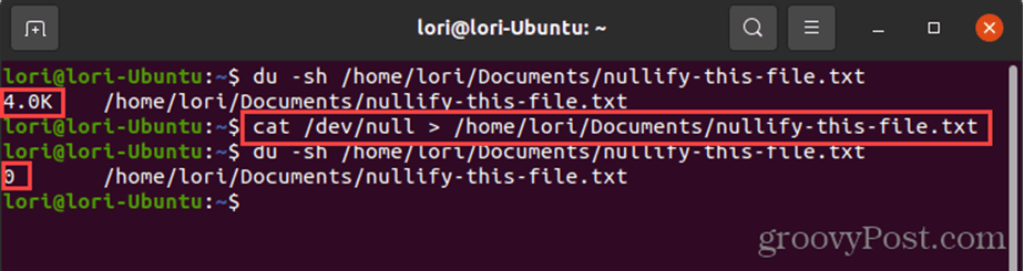 Reindirizza devnull su file in Linux