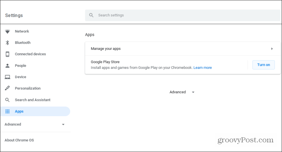 app google play sul Chromebook