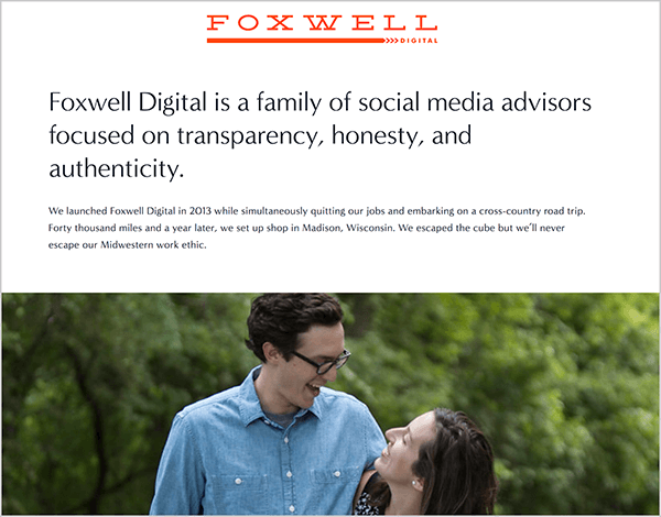 Andrew Foxwell gestisce Foxwell Digital con sua moglie. Sulla loro pagina web, il logo Foxwell Digital appare in alto seguito dal testo, "Foxwell Digital è una famiglia di consulenti di social media focalizzati sulla trasparenza, l