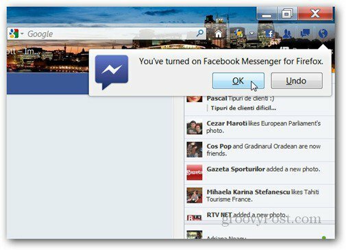 Facebook Messenger per la notifica di Firefox