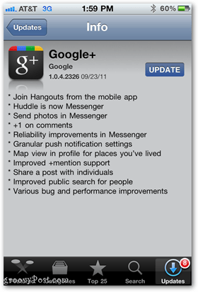 Aggiornamento dell'app Google+ per iPhone e altri dispositivi iOS
