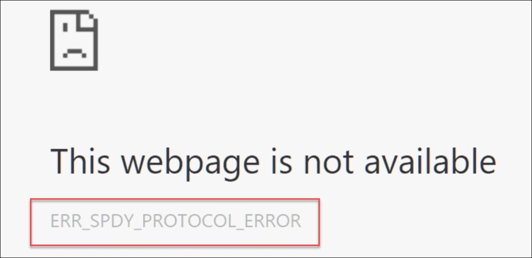 Correggi ERR_SPDY_PROTOCOL_ERROR in Chrome