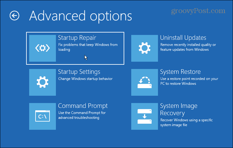 Opzioni avanzate Windows 11
