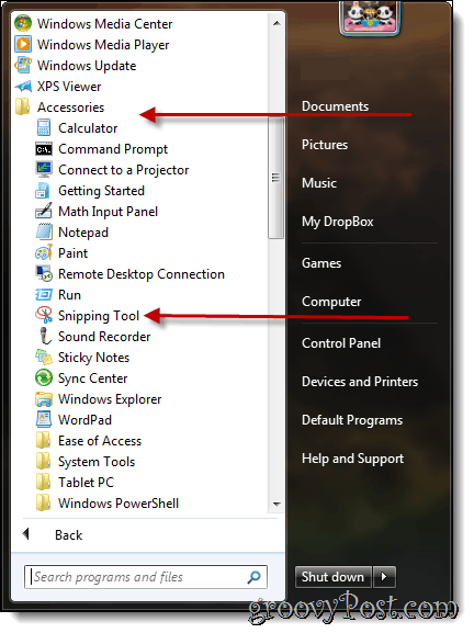 Cattura schermate con Windows 7 con lo strumento di cattura