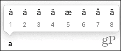 Scorciatoie da tastiera per Word su Mac Accent Marks