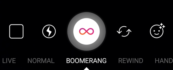 Usa Boomerang trasformerà una serie di foto in un video in loop.