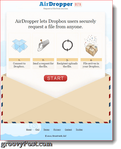 Componente aggiuntivo AirDropper Dropbox in azione