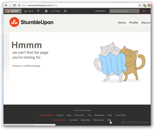 centro assistenza stumbleupon non trovato