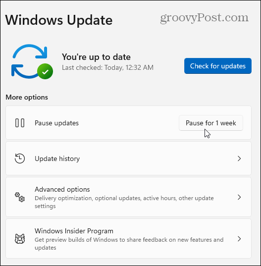 Metti in pausa gli aggiornamenti di Windows 11