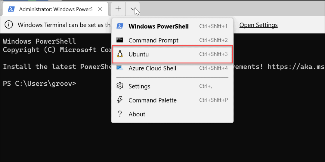 Ubuntu da PowerShell