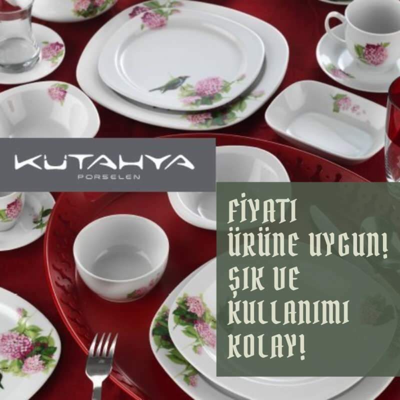Come acquistare le stoviglie quadrate Bim Kütahya Seramik 68 pezzi con doppio decoro?