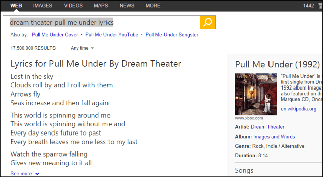 Google Copia Bing, aggiunge il testo della canzone nei risultati di ricerca