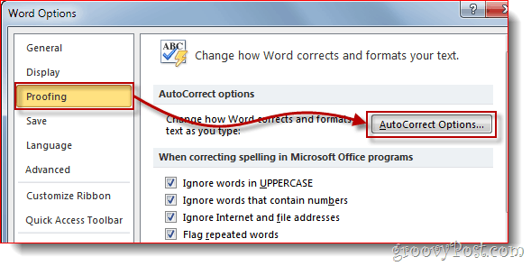 Come utilizzare la correzione automatica di Word 2010 per sostituire automaticamente le parole o aggiungere simboli oltre ai caratteri latini di base