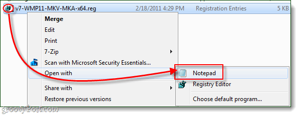 modifica file di registro con blocco note