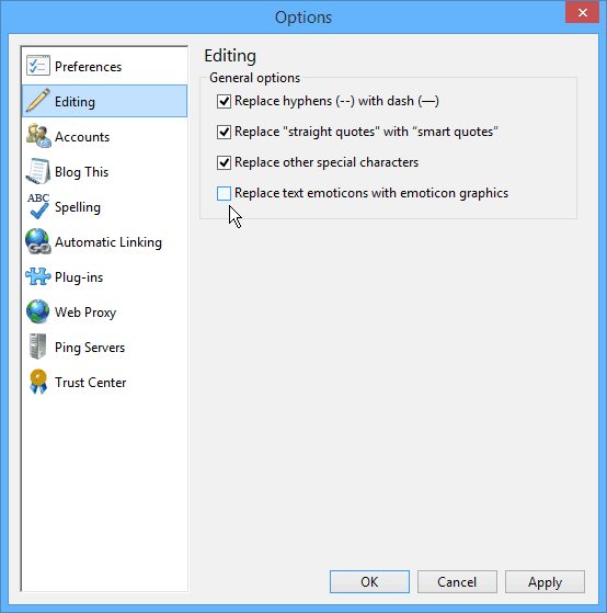 Modifica di Windows Live Writer
