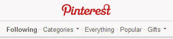 Sezione vecchie categorie di Pinterest