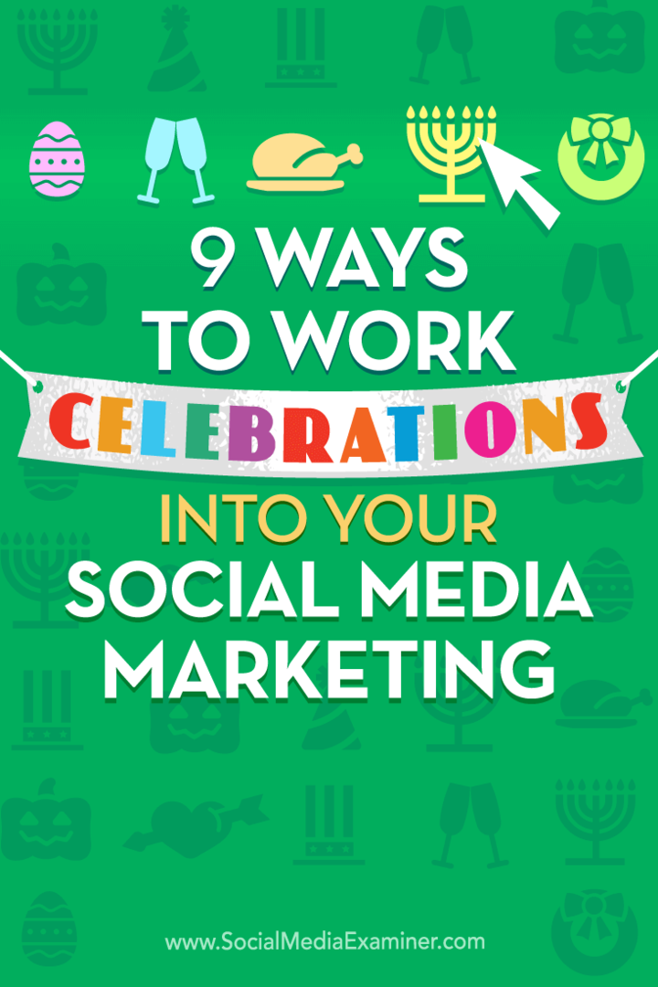 Suggerimenti su nove modi per includere le celebrazioni nel tuo calendario di marketing sui social media.