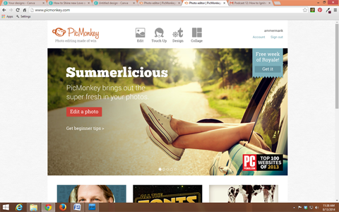 home page di picmonkey