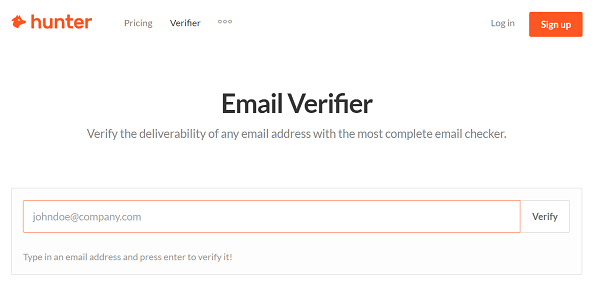 Usa uno strumento, come Hunter, per verificare l'indirizzo email del gatekeeper.
