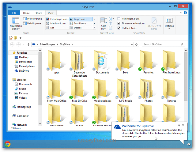 Desktop SkyDrive per Windows 8