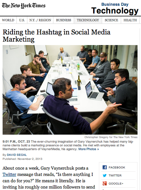 New York Times cavalca l'hashtag