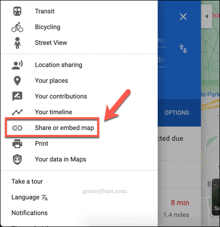 Creazione di un collegamento di condivisione di Google Maps