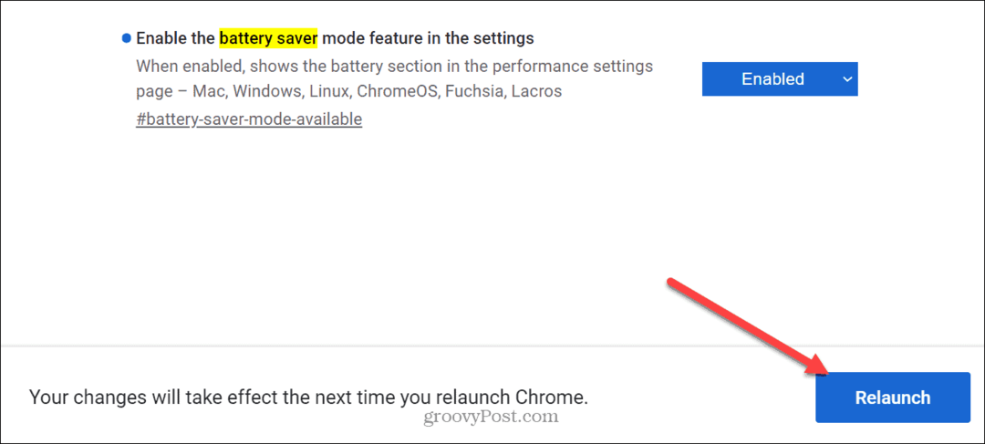 Abilita la modalità di risparmio energetico in Google Chrome