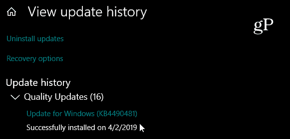Aggiornamento cumulativo per Windows 10 KB4490481