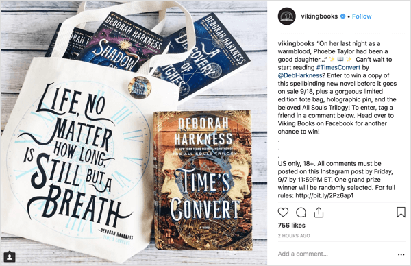 Una campagna giveaway di Instagram può essere un modo ingegnoso per suscitare entusiasmo e interesse per il rilascio di un nuovo prodotto.