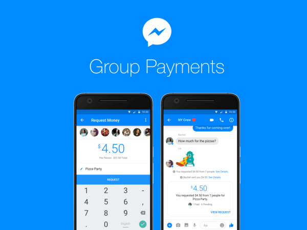 Gli utenti di Facebook ora possono inviare o ricevere denaro tra gruppi di persone su Messenger.