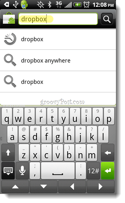 App di ricerca Dropbox per Android