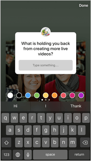 Aggiungi adesivi con domande alle tue storie di Instagram per sondare il tuo pubblico in modo discreto.