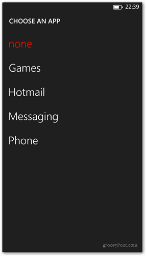 Windows Phone 8 Blocco schermo personalizza scegli app per mostrare lo stato rapido