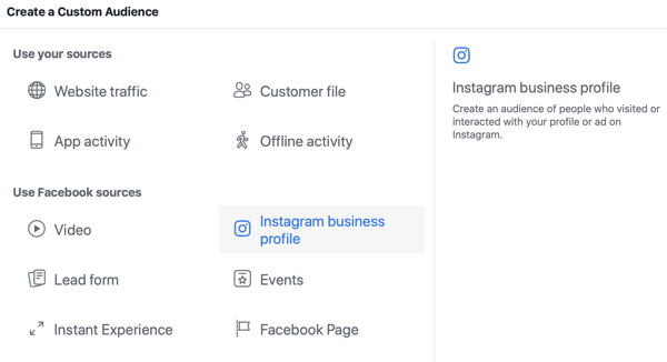 Come far crescere strategicamente il tuo Instagram seguendo, passaggio 3, seleziona l'opzione profilo aziendale Instagram di origine