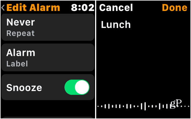 4 Modifica etichetta allarme Apple Watch