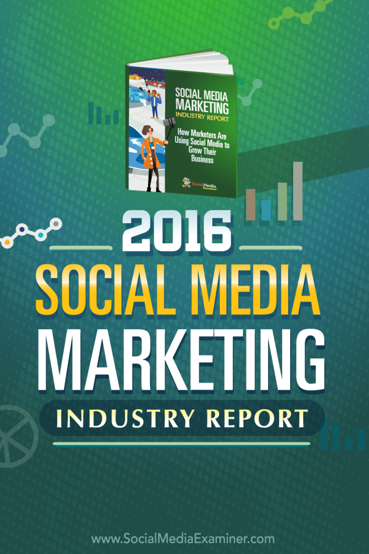 Rapporto del settore del marketing sui social media 2016: Social Media Examiner