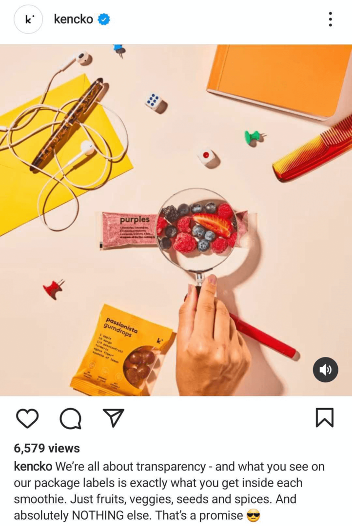 esempio di Instagram che condivide i valori del marchio