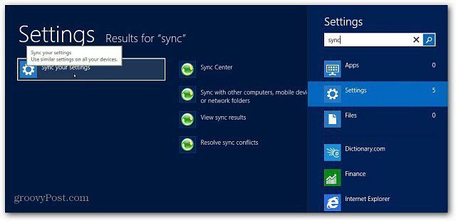Come gestire la funzione di sincronizzazione di Windows 8