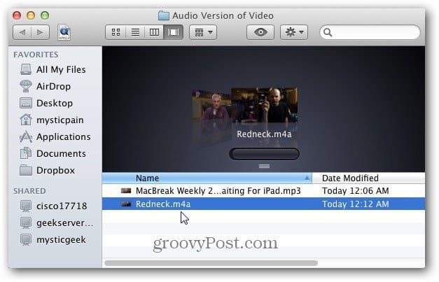 Converti video in file audio su un Mac con iTunes