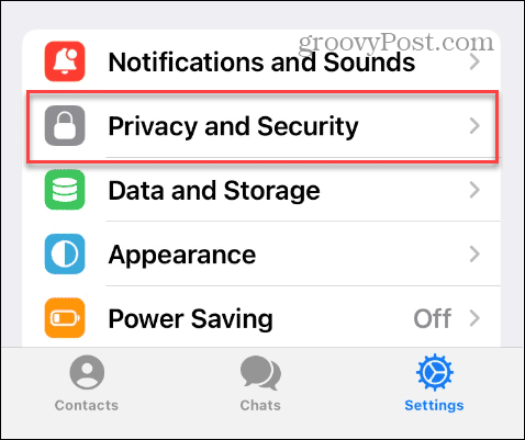 Impostazioni di privacy e sicurezza in Telegram su iPhone
