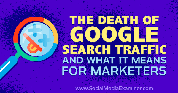 La morte del traffico di ricerca di Google e cosa significa per i professionisti del marketing con i pensieri di Michael Stelzner, fondatore di Social Media Examiner.