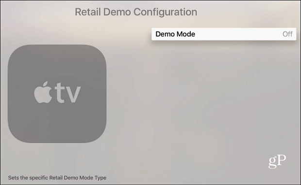 Modalità demo di Apple TV