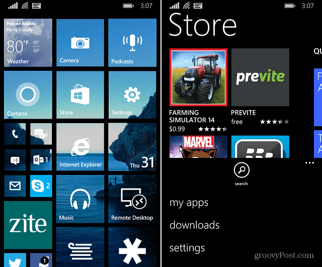 Impostazioni di Windows Phone 8.1 Store