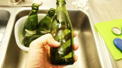 Metodo di rimozione dell'etichetta dalla bottiglia di vetro