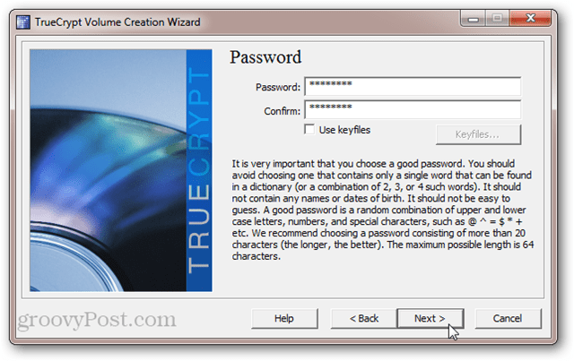 TrueCrypt Protezione password