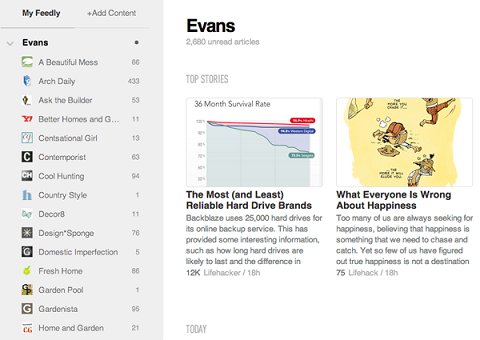 classificare i contenuti su feedly