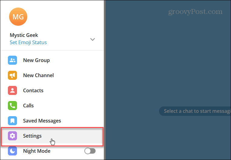 Impostazioni di Telegram nell'app desktop