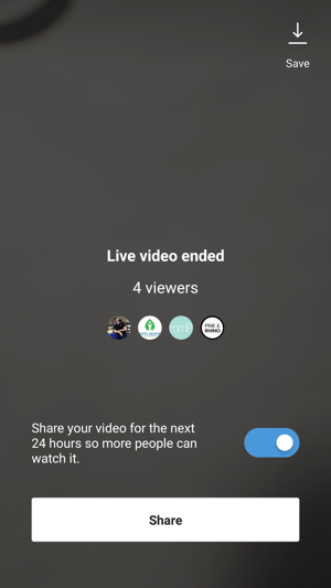 Condividi facilmente il tuo video live come replay delle tue storie.