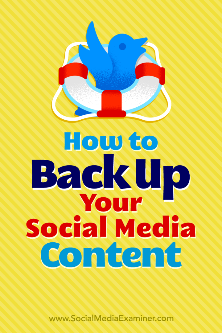 Come eseguire il backup dei contenuti dei social media: Social Media Examiner