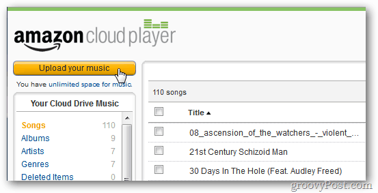 Amazon Cloud Player Carica la tua musica